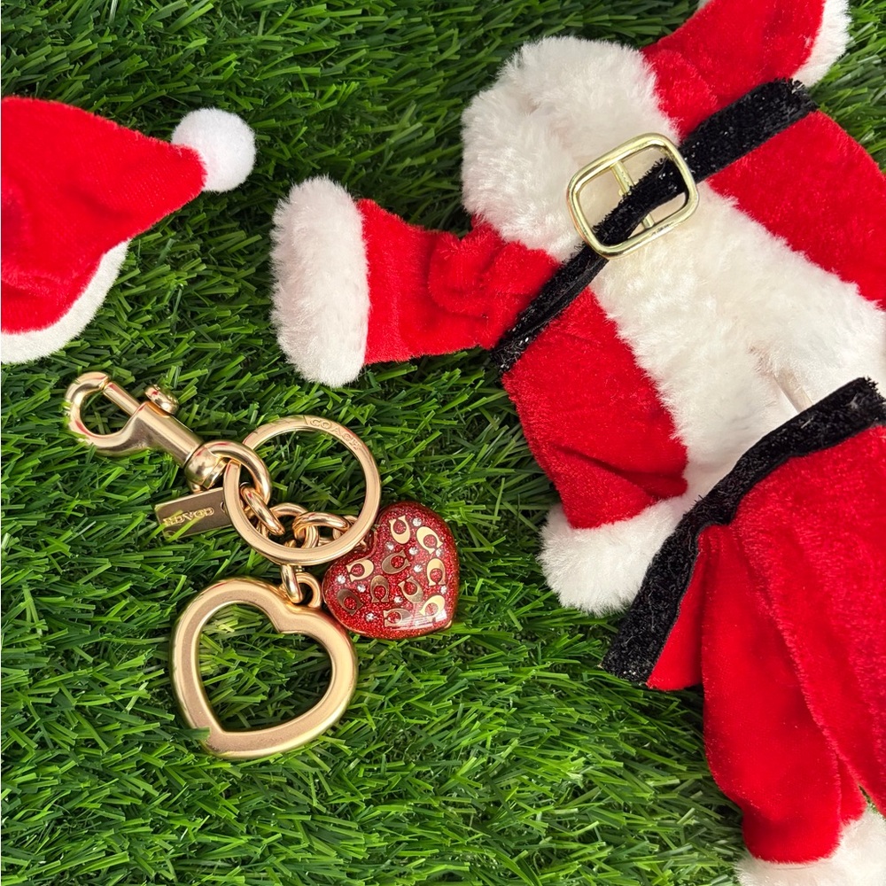Coach Gold and Red Heart ♥️ Key Holder